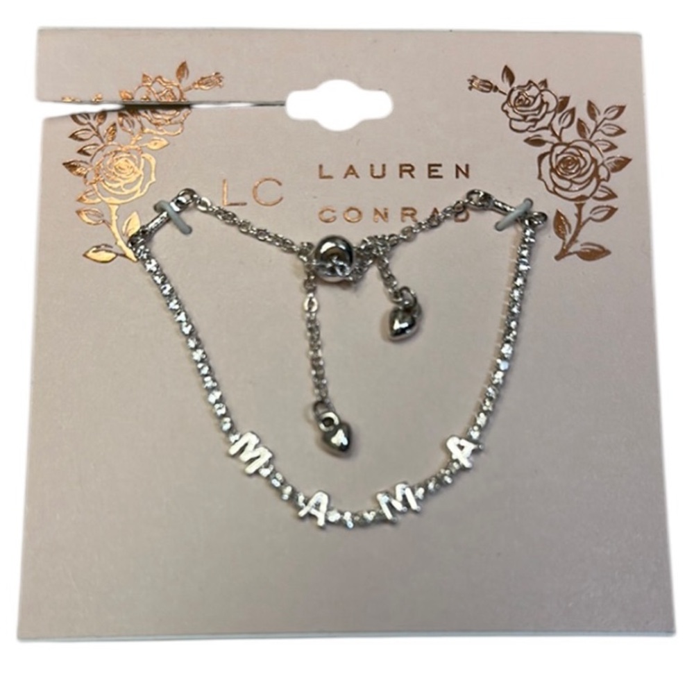 LC Lauren Conrad Silver Tone MAMA Adjustable Bracelet